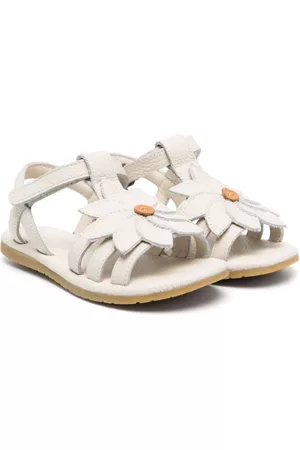 Donsje Sandals - Daisy-appliqué leather sandals - Neutrals