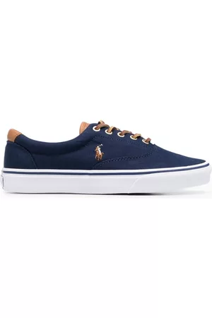 Ralph Lauren Men Low Top Sneakers - Embroidered-logo low-top sneakers - Blue