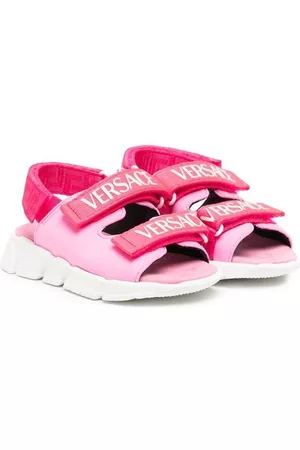 VERSACE Sandals - Logo-print touch-strap sandals - Pink