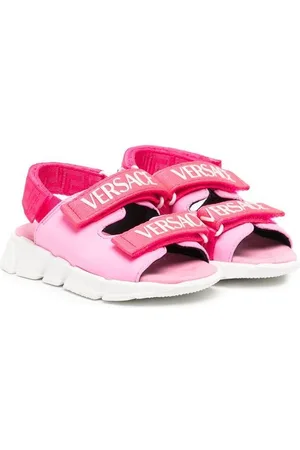 VERSACE Logo-print touch-strap sandals