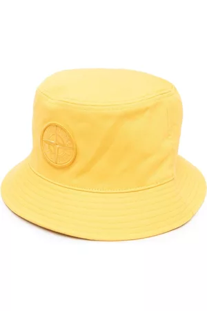 Stone Island Men Hats - Embroidered-logo bucket hat - Yellow