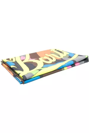 MC2 SAINT BARTH Men Swimwear - Logo-print camouflage beach towel - Blue