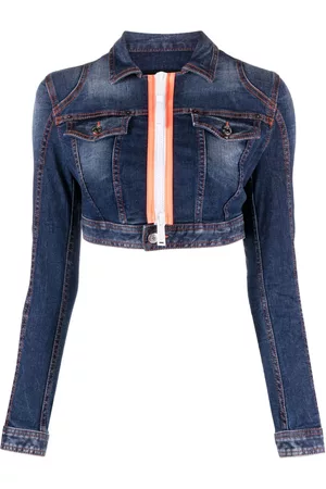 Dsquared2 Women Denim Jackets - Cropped denim cotton jacket - Blue