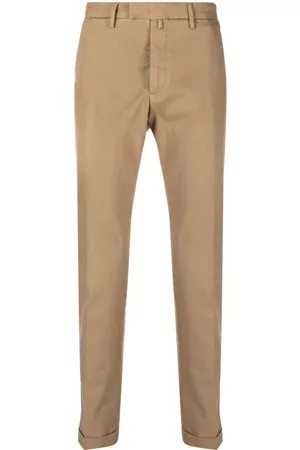 BRIGLIA Men Chinos - Stretch-cotton chino trousers - Brown