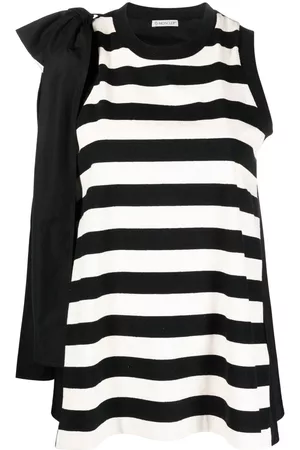 Moncler Women Tank Tops - Striped sleeveless T-shirt - Black