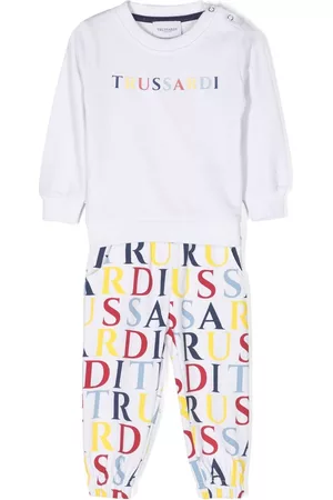 Trussardi Sets - Monogram-print cotton tracksuit set - White