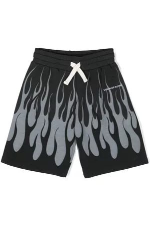 Vision Of Super Boys Bermudas - Flame-printed bermuda shorts - Black