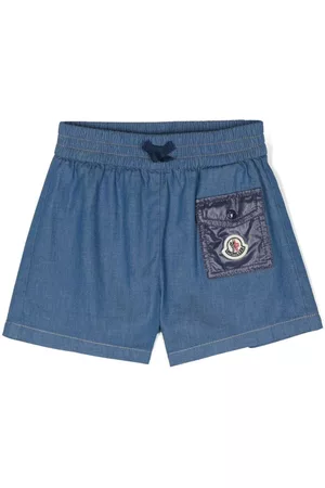 Moncler Shorts - Logo-patch cotton shorts - Blue