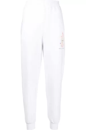Stella McCartney Women Sweatpants - Graphic-print tapered track pants - White