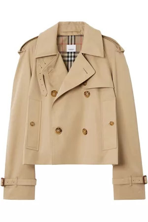 Burberry Women Trench Coats - Double-breasted cotton trench coat - Neutrals
