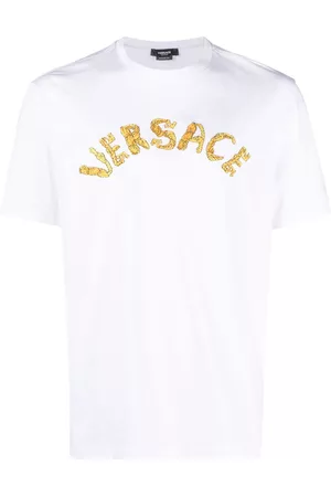 VERSACE Men T-Shirts - Seashell Baroque-logo T-Shirt - White