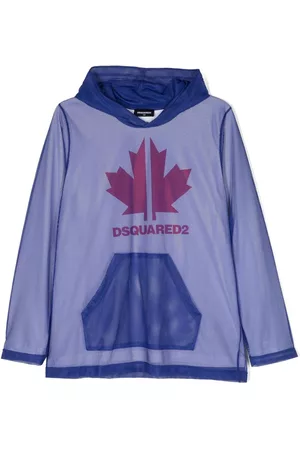 Dsquared2 Boys Hoodies - Logo-print mesh hoodie - Blue