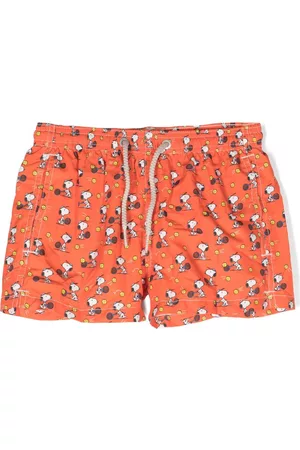 MC2 SAINT BARTH Boys Swim Shorts - X Peanuts graphic-print swim shorts - Orange