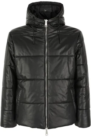 Giuseppe Zanotti Drawstring-hood leather puffer jacket