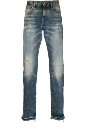 Alanui Men Slim Jeans - Ripped slim-fit jeans - Blue