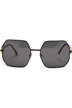 VERSACE Men Sunglasses - Medusa-motif hexagonal sunglasses - Black