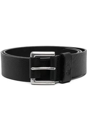 Ralph Lauren Men Belts - Pebbled-texture leather belt - Black