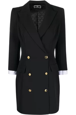 Elisabetta Franchi Women Blazer Dresses - Double-breasted blazer minidress - Black