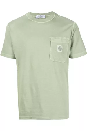 Stone Island Men T-Shirts - Compass-patch cotton T-shirt - Green