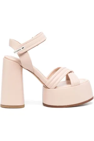 Premiata Crossover-strap leather platform sandals