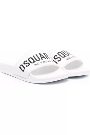Dsquared2 Sandals - TEEN logo-print open-toe slides - White