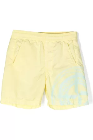 Stone Island Boys Swim Shorts - Compass-motif swim shorts - Yellow