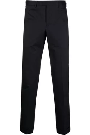 PT Torino Men Formal Pants - Slim-fit cotton tailored trousers - Blue