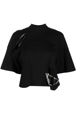 UNDERCOVER Women T-Shirts - Cut-out cropped T-shirt - Black