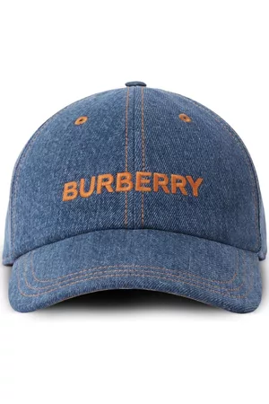 Burberry Men Caps - Embroidered-logo denim cap - Blue