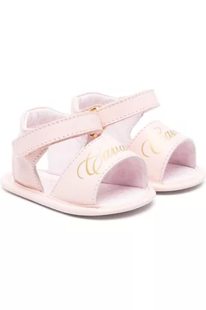 Roberto Cavalli Sandals - Logo-print leather sandals - Pink