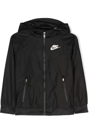 Nike Bomber Jackets - Swooh logo-print hooded jacket - Black