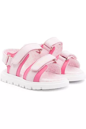 Roberto Cavalli Sandals - Logo-print leather sandals - Pink