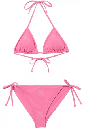 Burberry Women Bikinis - EKD-print tie-fastening bikini - Pink
