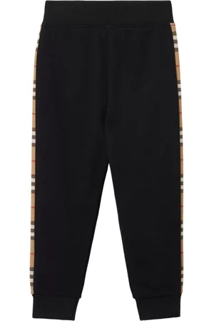 Burberry Sports Pants - Vintage Check stripe track pants - Black