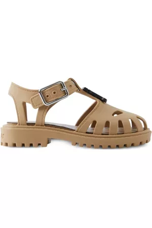 Burberry Flat Shoes - TB monogram motif flat sandals - Neutrals