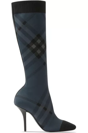 Burberry Women Boots - Knitted check sock boots - Grey