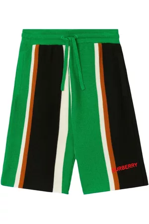 Burberry Boys Shorts - Striped cashmere shorts - Black