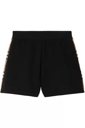 Burberry Girls Shorts - Vintage Check stripe track shorts - Black