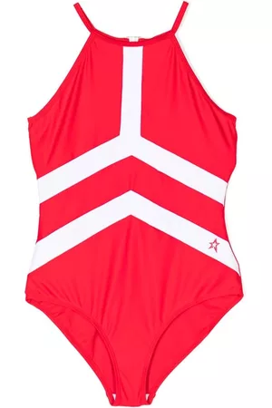 Perfect Moment Girls Swimsuits - Nordic logo-print swimsuit - Red