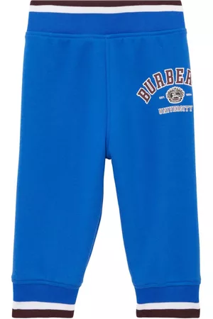 Burberry Sports Pants - Logo-print cotton track pants - Blue