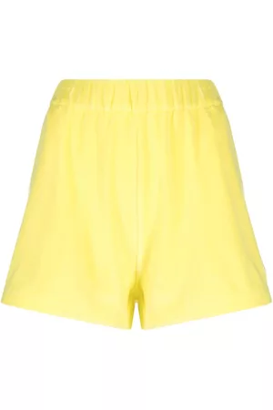 Moncler Women Shorts - Logo-patch terry-cloth shorts - Yellow