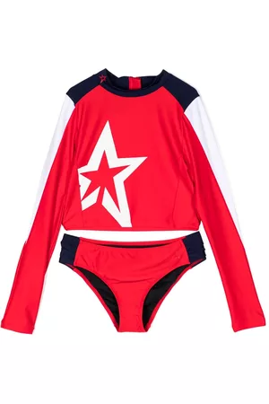 Perfect Moment Girls Bikinis - Star Rash guard bikini - Red