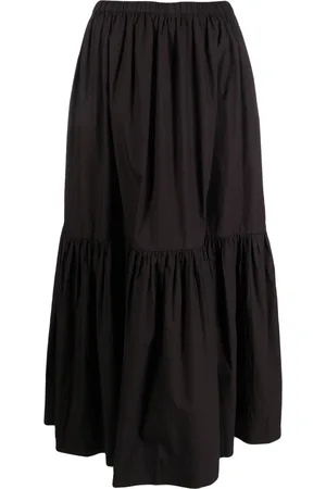 Ganni Organic cotton flounced maxi skirt