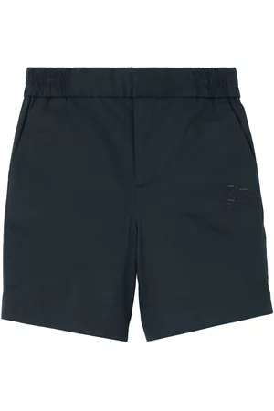 Burberry Boys Shorts - EKD embroidered chino shorts - Blue