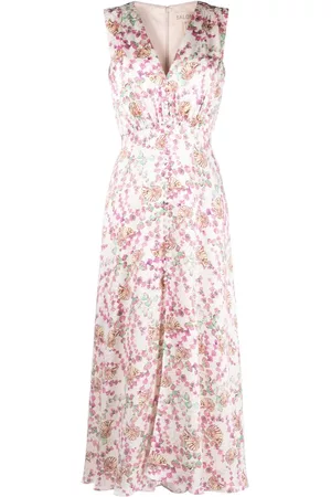 SALONI Women Casual Dresses - Shell-print shirt midi dress - White