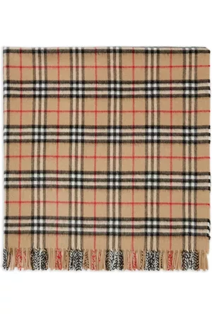 Burberry Boys Winter Scarves - Vintage Check cashmere blanket - Brown