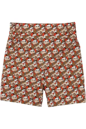 Burberry Shorts - Thomas Bear-print cotton shorts - Brown