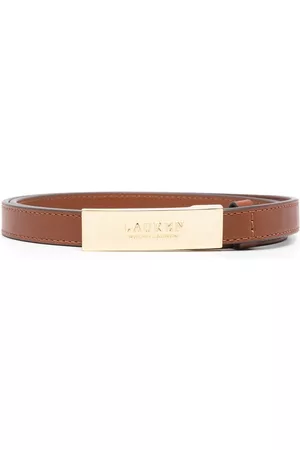 Ralph Lauren Women Belts - Logo-engraved buckle leather belt - Brown