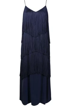 Alcaçuz Women Sleeveless Dresses - Fringe-detail sleeveless dress - Blue