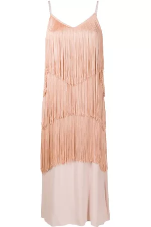 Alcaçuz Women Midi Dresses - Fringe-detail midi dress - Neutrals